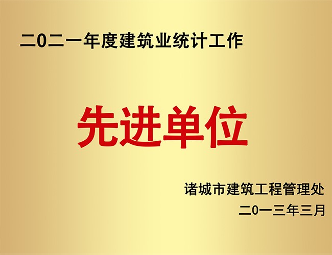 2021建筑业统计工作先进单位