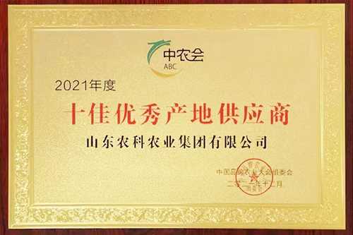 2021年度十佳优秀产地供应商